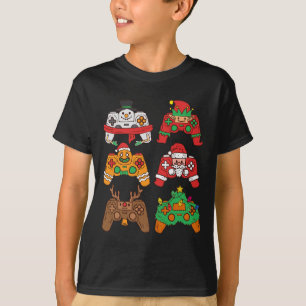 Christmas Santa deer gaming controllers Boys kids  T-Shirt