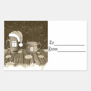 Christmas Santa Digital Art Winter Snow Destiny Rectangular Sticker