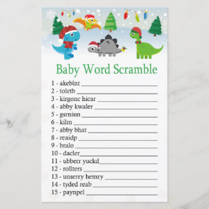Christmas Santa dinosaur Baby word scramble game