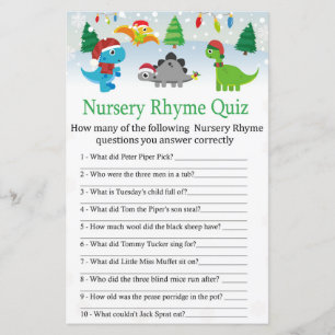 Christmas Santa dinosaur Nursery Rhyme Quiz