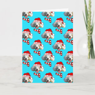 Christmas Santa Dog Custom Photo Pattern Card