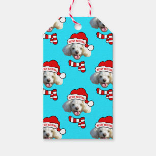 Christmas Santa Dog Custom Photo Pattern Gift Tags