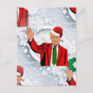 christmas santa donald trump holiday postcard