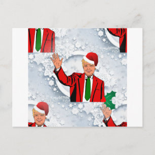 christmas santa donald trump holiday postcard