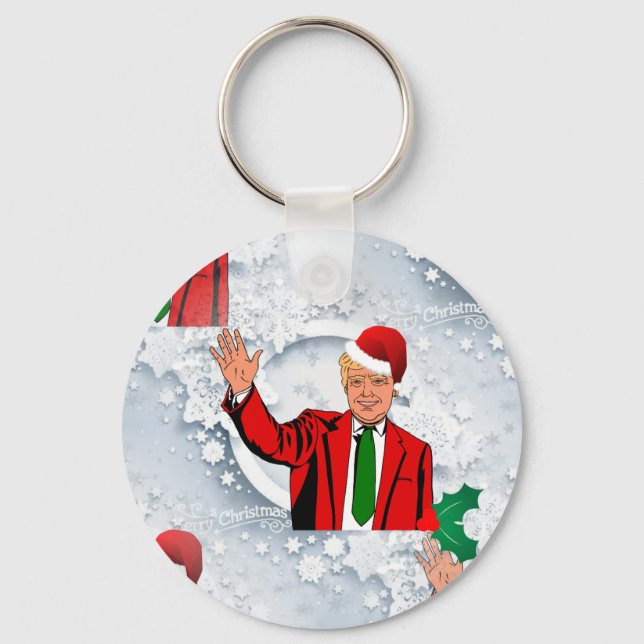 christmas santa donald trump key ring (Front)
