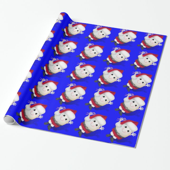 Christmas Santa Egg - Eggstrordinary Christmas Wrapping Paper (Unrolled)