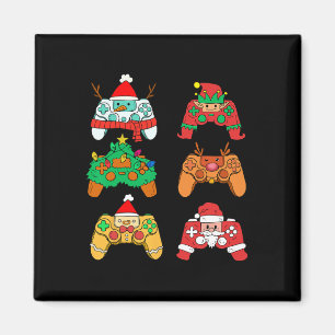 Christmas Santa Elf Gaming Controllers Gamer Xmas Magnet