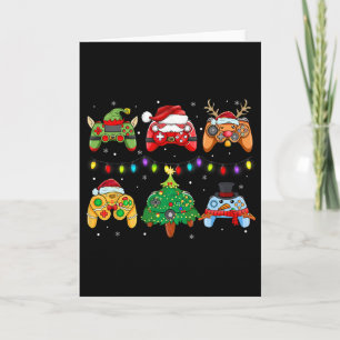 Christmas Santa Elf Gaming Controllers Snowman Boy Card
