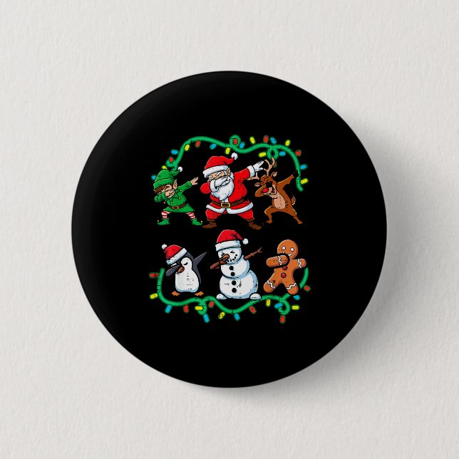 Christmas Santa Elf Reindeer Dab Xmas Dance Boys G 6 Cm Round Badge (Front)