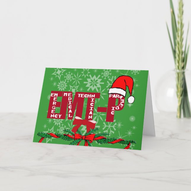 Christmas Santa EMT-P  Paramedic Holiday Card (Front)