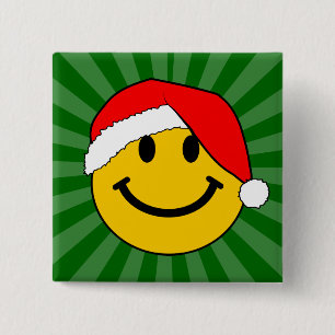 Christmas Santa Face 15 Cm Square Badge
