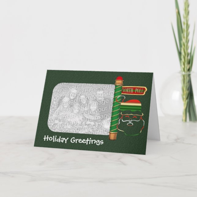 Christmas Santa Face Holiday Photo Card (Front)