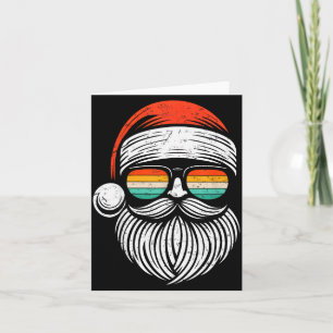 Christmas Santa Face Retro Sungles Xmas Men Women Card