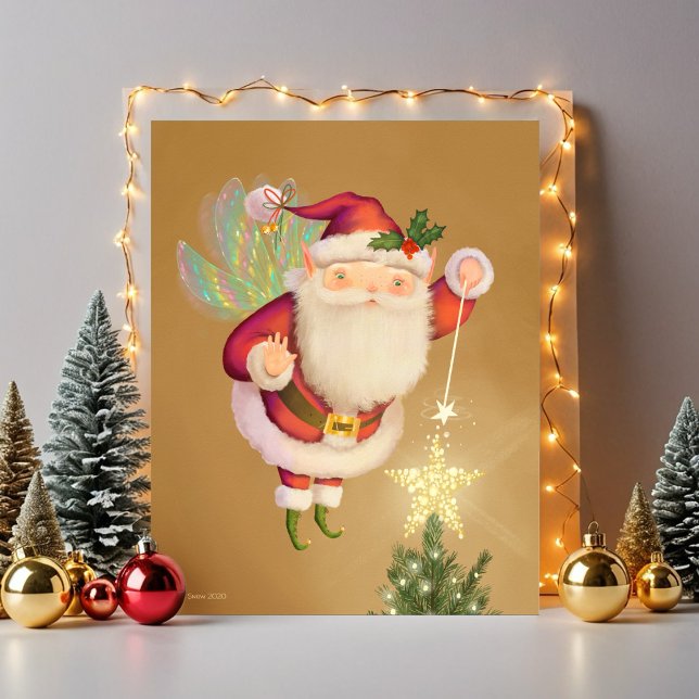 Christmas Santa Fairy Art Print (Creator Uploaded)