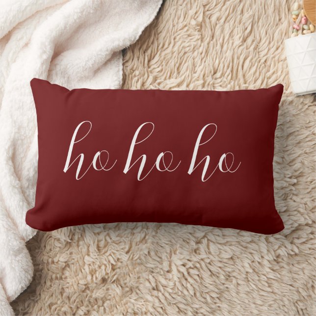 Christmas Santa Famous Script Ho Ho Ho  Lumbar Cushion (Blanket)