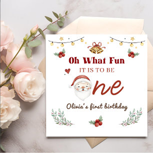 Christmas Santa First Birthday Napkin