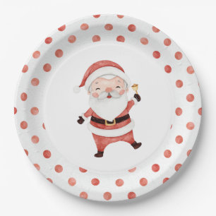 Christmas Santa First Birthday Paper Plate
