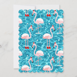 christmas santa flamingo invitation