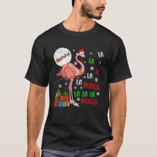 Christmas Santa Flamingo Xmas Lights Santa Sleigh T-Shirt