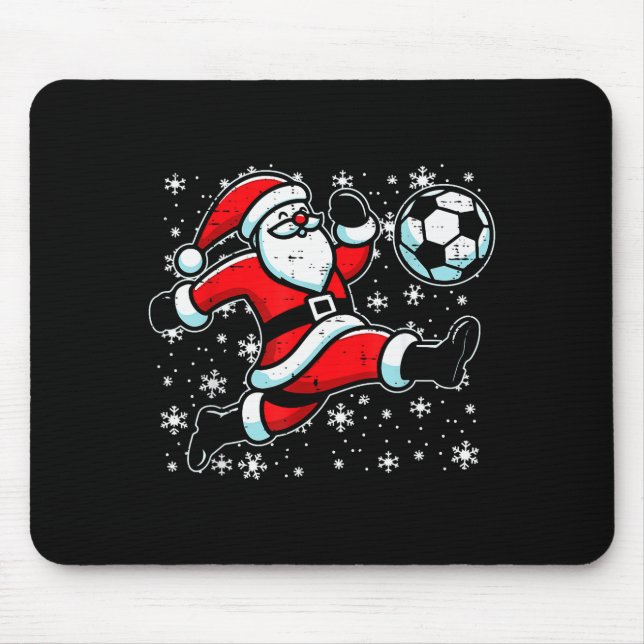 Christmas Santa Football Kick Xmas Soccer Men Boys Mouse Mat (Front)