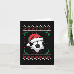 Christmas Santa Football Xmas Ugly Soccer Boys Kid Card
