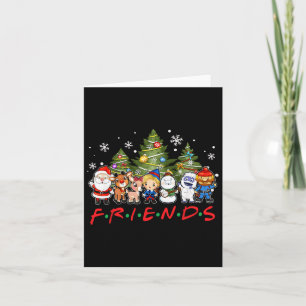 Christmas Santa Friends Reindeer Snowman Family Xm Card