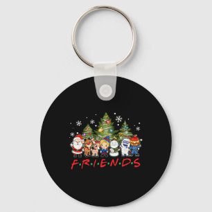 Christmas Santa Friends Reindeer Snowman Family Xm Key Ring