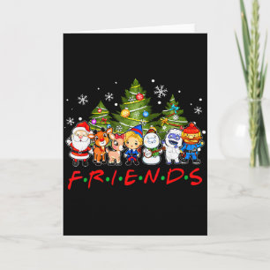 Christmas Santa Friends Rudolph Snowman Family Xma Card
