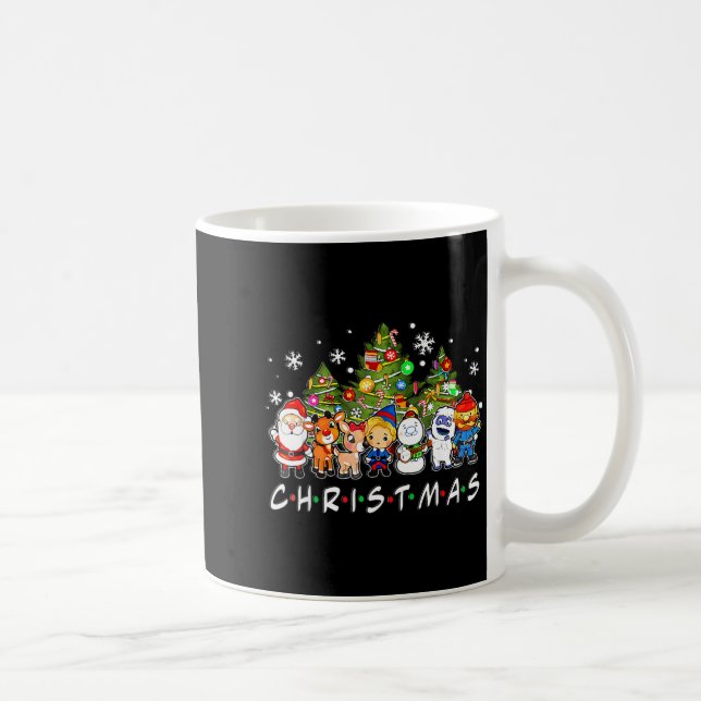 Christmas Santa Friends Rudolph Snowman Family Xma Coffee Mug (Right)