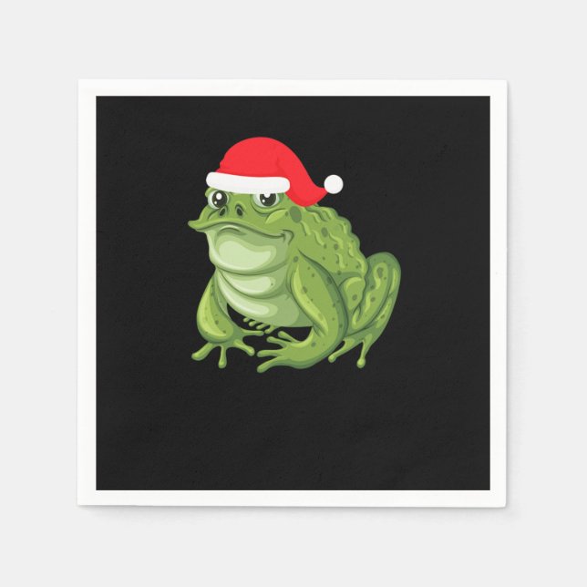 Christmas Santa Frog Napkin (Front)