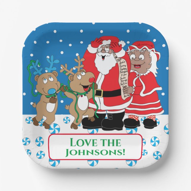 Christmas Santa Fun Paper Plate (Front)