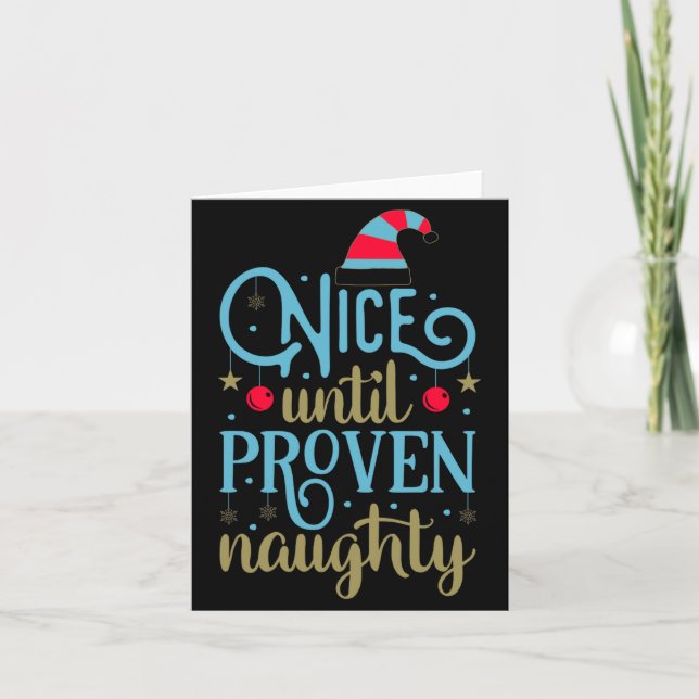 Christmas Santa Funny Saying Humor Tygraphy T Shir Card (Front)