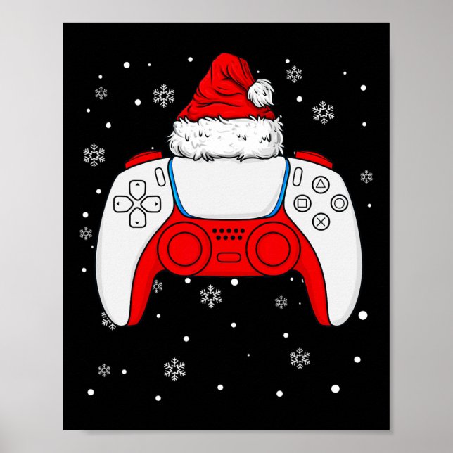 Christmas Santa Gamer Controller Boys Kids Teens G Poster (Front)