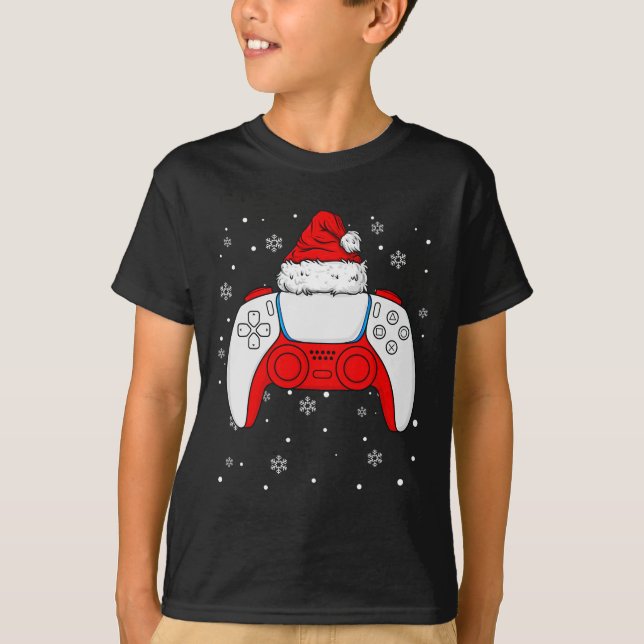 Christmas Santa Gamer Controller Boys Kids Teens G T-Shirt (Front)