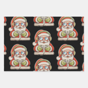 Christmas Santa Gamer Gaming Video Games Xmas Wrapping Paper Sheet