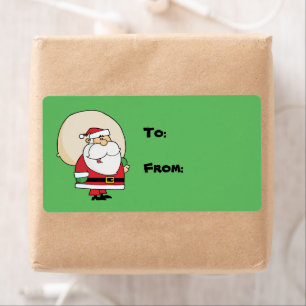 Christmas Santa Gift Tag Label