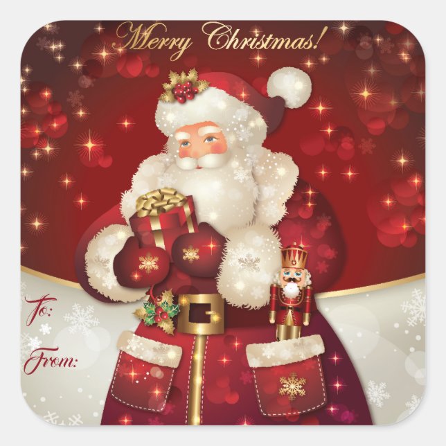 Christmas Santa Gift Tag Stickers (Front)