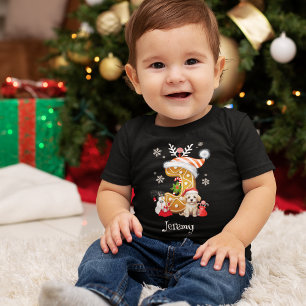 Christmas Santa Gingerbread Alphabet J Boy Baby T-Shirt