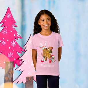 Christmas Santa Gingerbread Alphabet K Girl's T-Shirt