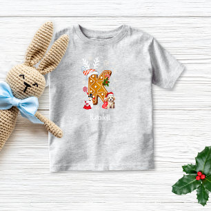 Christmas Santa Gingerbread Name Letter K Boy  Toddler T-Shirt
