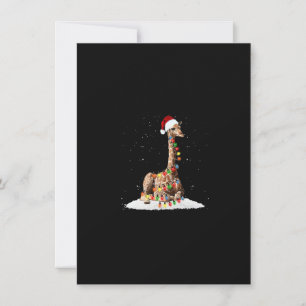 Christmas Santa Giraffe Christmas Light Premium Invitation