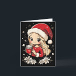 Christmas Santa Girl Coffee Flower Kids Santa Wome Card<br><div class="desc">Christmas Santa Girl Coffee Flower Kids Santa Women Xmas</div>