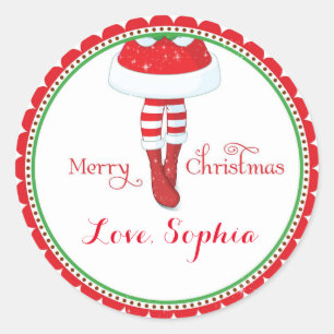 Christmas Santa girl favour goodie bag stickers