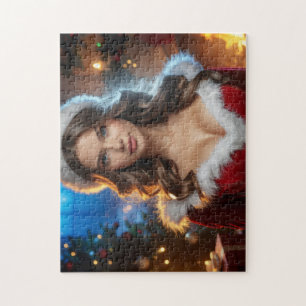 Christmas Santa Girl Jigsaw Puzzle