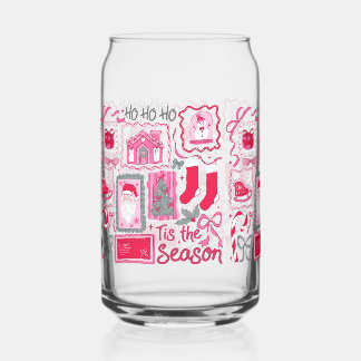 Christmas Santa Glass Can – Tis the Season Holiday