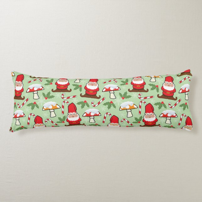 Christmas Santa Gnomes Design Body Cushion (Front)