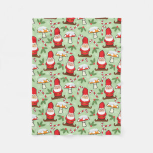Christmas Santa Gnomes Design Fleece Blanket