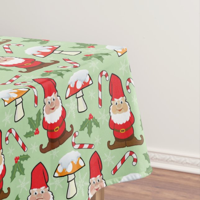 Christmas Santa Gnomes Design Tablecloth (In Situ)