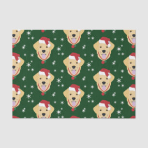 Christmas Santa Golden Retriever Dog Tissue Paper