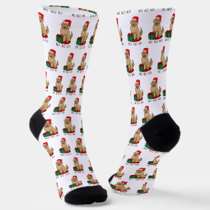 Christmas Santa Goldendoodle (golden red) Dog Cute Socks
